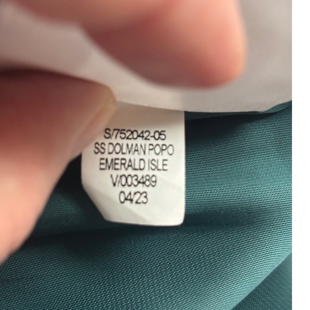 Old Navy Green Blouse M Dolman Sleeve Popover Top Emerald‎ Isle Professional - Picture 10 of 12